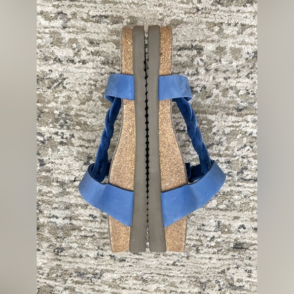 New! MEPHISTO Braided Nubuck Slide Sandals Blue Adjustable Strap Size 39 - Picture 8 of 9